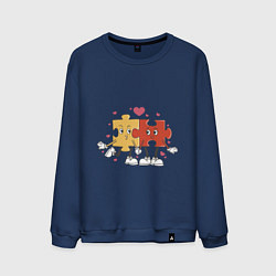 Мужской свитшот Влюбленная пара - пазлы