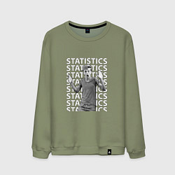 Свитшот хлопковый мужской Lil Timmy Tim Statistics, цвет: авокадо