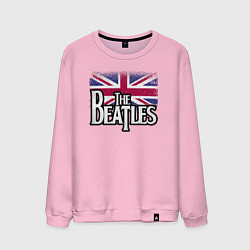 Свитшот хлопковый мужской The Beatles Great Britain Битлз, цвет: светло-розовый