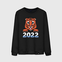 Свитшот хлопковый мужской Год тигра 2022 китайский календарь, цвет: черный