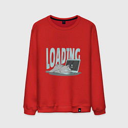 Мужской свитшот Загрузка Кот программист