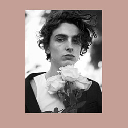 Свитшот хлопковый мужской Timothee Chalamet с розами, цвет: пыльно-розовый — фото 2