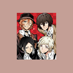 Свитшот хлопковый мужской Bungou Stray DogsБродячие псы литературы, цвет: пыльно-розовый — фото 2