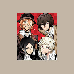 Свитшот хлопковый мужской Bungou Stray DogsБродячие псы литературы, цвет: миндальный — фото 2