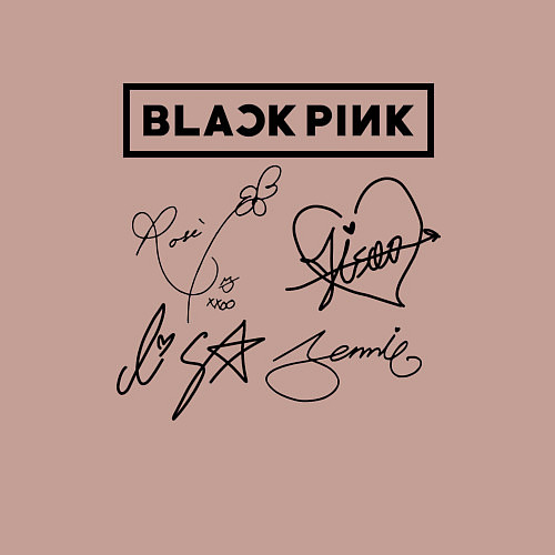 Мужской свитшот BLACKPINK АВТОГРАФЫ ЧЁРНЫЙ БЛЭКПИНК / Пыльно-розовый – фото 3