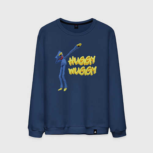 Мужской свитшот Хаги ваги Huggy Wuggy Poppy Playtime / Тёмно-синий – фото 1