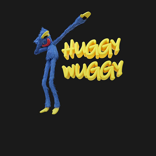 Мужской свитшот Хаги ваги Huggy Wuggy Poppy Playtime / Черный – фото 3