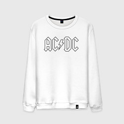 Свитшот хлопковый мужской ACDC Logo Молния, цвет: белый