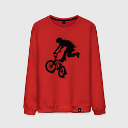 Свитшот хлопковый мужской ВЕЛОСПОРТ BMX Racing ВЕЛОСИПЕДИСТ, цвет: красный