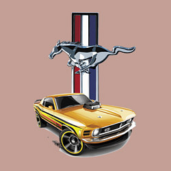 Свитшот хлопковый мужской Mustang motorsport, цвет: пыльно-розовый — фото 2