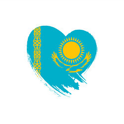 Свитшот хлопковый мужской Сердце - Казахстан, цвет: белый — фото 2