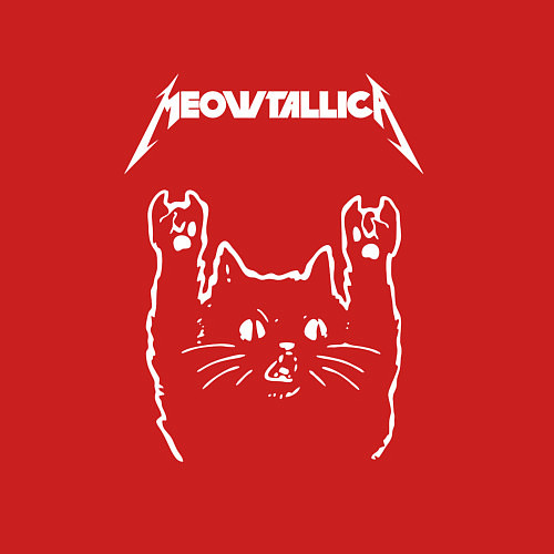 Мужской свитшот МЯУТАЛИКА металлика кот / Красный – фото 3