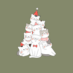 Свитшот хлопковый мужской КОТОЁЛКА новый год, цвет: авокадо — фото 2
