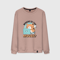 Мужской свитшот Где же мышка Программист поймет