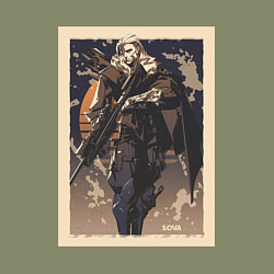 Свитшот хлопковый мужской Sova арт, цвет: авокадо — фото 2