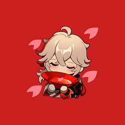 Свитшот хлопковый мужской Маленький Казуха ест геншин импакт, цвет: красный — фото 2