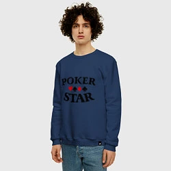 Свитшот хлопковый мужской Poker Star, цвет: тёмно-синий — фото 2