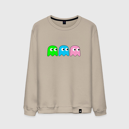 Мужской свитшот Pac man - play Для двоих / Миндальный – фото 1