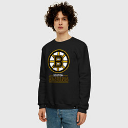 Свитшот хлопковый мужской Boston Bruins , Бостон Брюинз, цвет: черный — фото 2