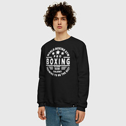 Свитшот хлопковый мужской PRO BOXING, цвет: черный — фото 2