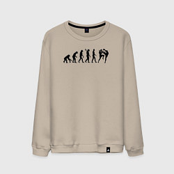 Свитшот хлопковый мужской Эволюция Муай Тай, цвет: миндальный