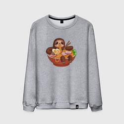 Мужской свитшот Cute Sloth Ramen Noodles