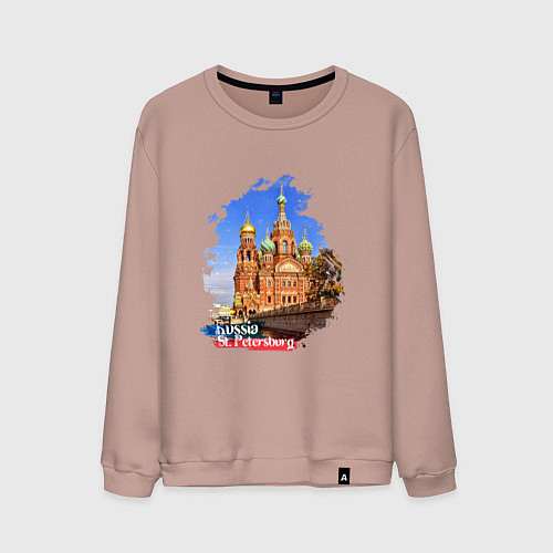 Мужской свитшот Путешествие Санкт-Петербург Россия / Пыльно-розовый – фото 1