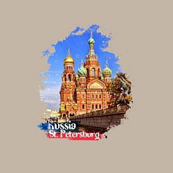 Свитшот хлопковый мужской Путешествие Санкт-Петербург Россия, цвет: миндальный — фото 2