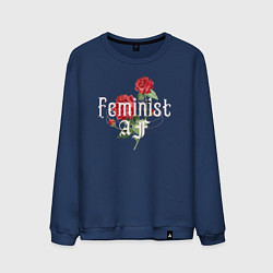 Свитшот хлопковый мужской Feminist AF, цвет: тёмно-синий