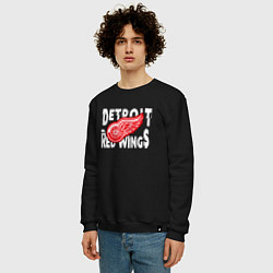 Свитшот хлопковый мужской Детройт Ред Уингз Detroit Red Wings, цвет: черный — фото 2