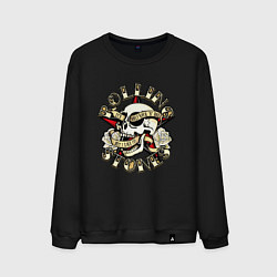 Свитшот хлопковый мужской Роллинг Стоунз, Rolling Stones Череп, цвет: черный