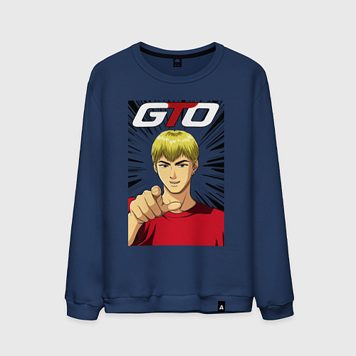 Мужской свитшот Eikichi finger / Тёмно-синий – фото 1