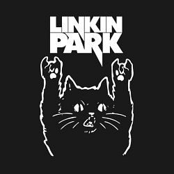 Свитшот хлопковый мужской Linkin Park, Линкин Парк, Рок кот, цвет: черный — фото 2