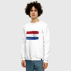 Свитшот хлопковый мужской Для дизайнера Флаг Нидерландов, цвет: белый — фото 2