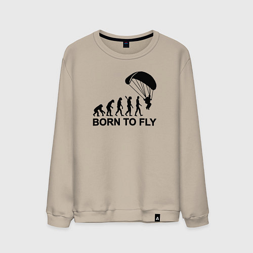 Мужской свитшот Рожденный летать / Миндальный – фото 1