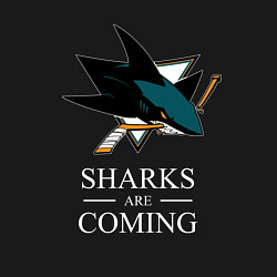 Свитшот хлопковый мужской Sharks are coming, Сан-Хосе Шаркс San Jose Sharks, цвет: черный — фото 2