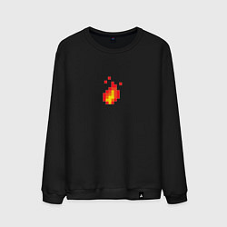 Свитшот хлопковый мужской 8 Bit Digital Fire, цвет: черный