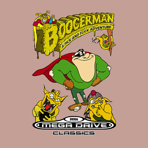 Мужской свитшот Booger boy / Пыльно-розовый – фото 3