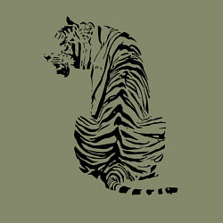 Свитшот хлопковый мужской Тигр со спины, цвет: авокадо — фото 2