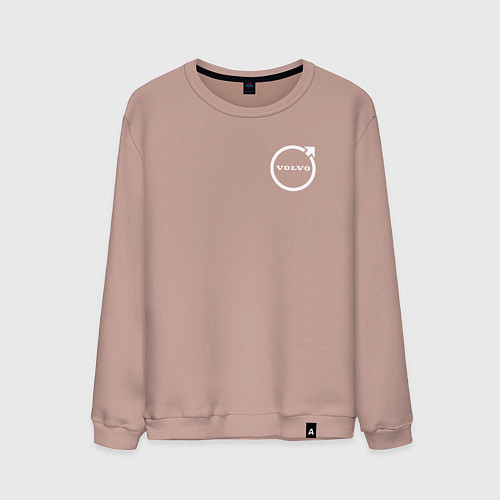 Мужской свитшот VOLVO белый логотип / Пыльно-розовый – фото 1