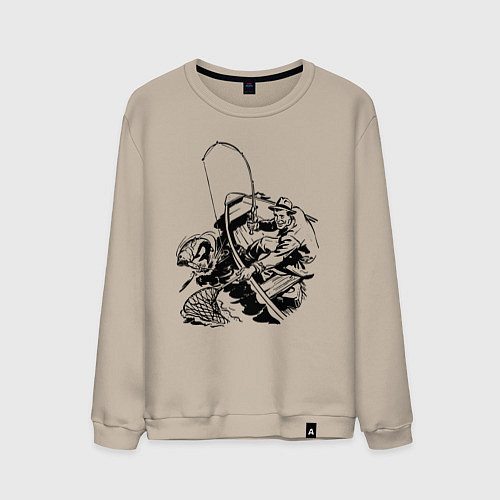 Мужской свитшот Ловля окуня / Миндальный – фото 1