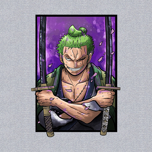 Мужской свитшот ВАН ПИС ЗОРО One Piece / Меланж – фото 3