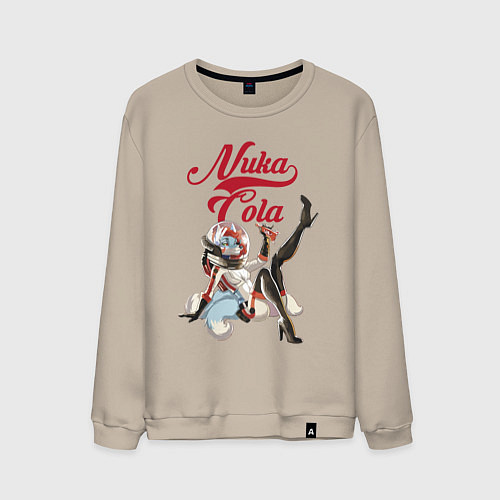 Мужской свитшот Fallout Nuka Cola Furry Poster / Миндальный – фото 1