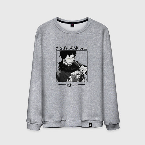 Мужской свитшот Ван-Пис, Трафальгар Ло Trafalgar Law / Меланж – фото 1