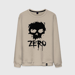 Свитшот хлопковый мужской Zero skull, цвет: миндальный