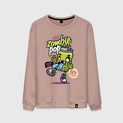 Свитшот хлопковый мужской Diet Zombie Pop Sugar free Pop art, цвет: пыльно-розовый