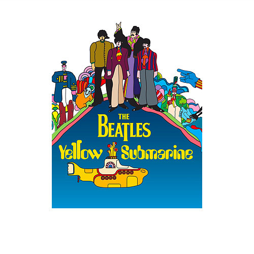 Мужской свитшот The Beatles on a Yellow Submarine / Белый – фото 3