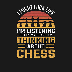 Свитшот хлопковый мужской Я могу выглядеть так, будто слушаю, но в голове я, цвет: черный — фото 2