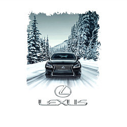 Свитшот хлопковый мужской Lexus - зимняя дорога, цвет: белый — фото 2