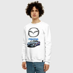 Свитшот хлопковый мужской Mazda Japan, цвет: белый — фото 2